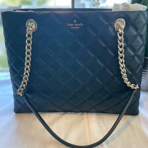 NWT Kate Spade Natalia Smooth Quilted Leather Tote Handbag